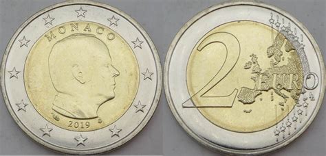 Monaco 2 Euro 2019 Fürst Albert II Zwei Euro Kursmünze Prägefrisch