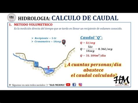 CALCULO DE CAUDAL MÉTODO VOLUMETRICO HIDROLOGIA HebMERMA YouTube