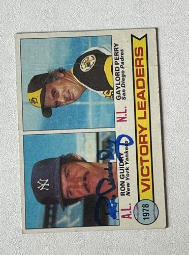 Ron Guidry Signed Topps Victory Leaders New York Yankees Auto G