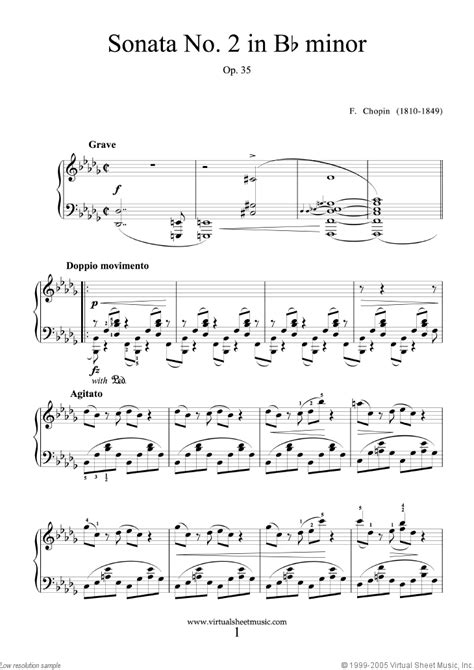 Chopin Piano Sonata No 2 In Bb Minor Op 35 Sheet Music For Piano Solo