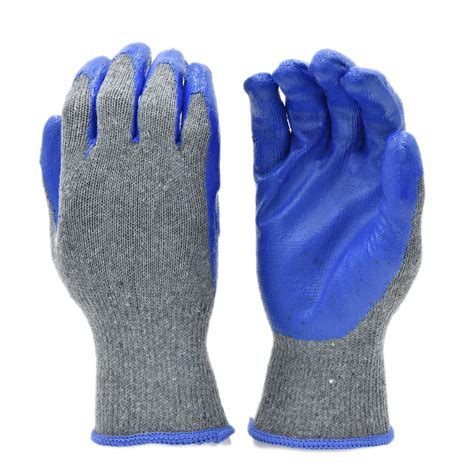 G And F Products 3108 10 String Knit Palm Latex Dipped Work Gloves