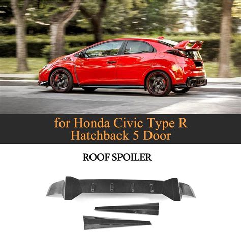 Carbon Fiber Rear Roof Spoiler Wing For Honda Civic New Type R Style