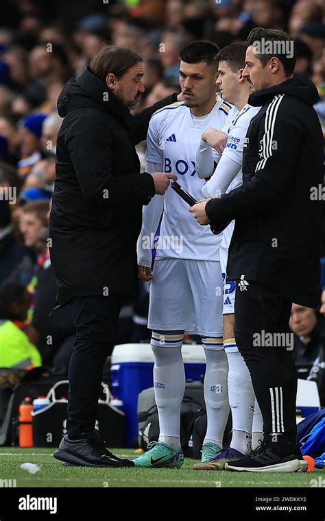 Leeds Uk St Jan Joel Piroe Of Leeds United And Sam Byram Of