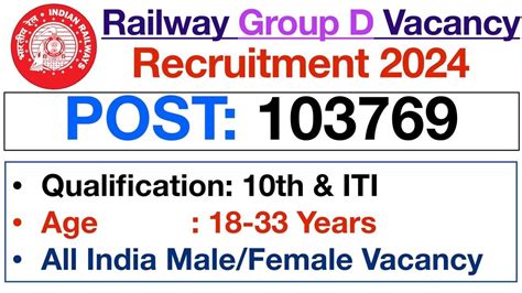 Railway Group D New Vacancy Recruitment 2024 Railway Group D Vacancy