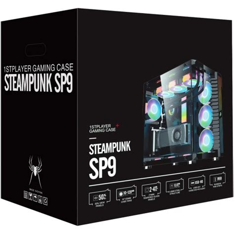 Корпус 1STPLAYER Steampunk SP9, черный (SP9-BK) — купить по низкой цене ...