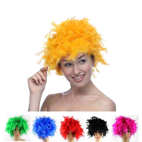 Feather Hair Wig Fu Cosplay Synthetic Material Feathered Hairstyles