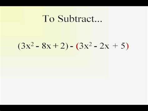 How To Subtract Polynomials Step By Step