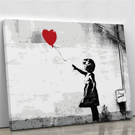 Banksy Balloon Girl Love Heart Canvas Print Or Poster Canvas Art