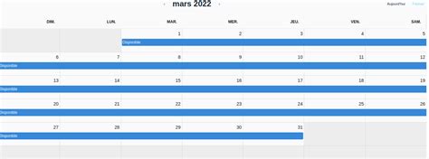 Créer un calendrier de réservation au mois pour un article Aide