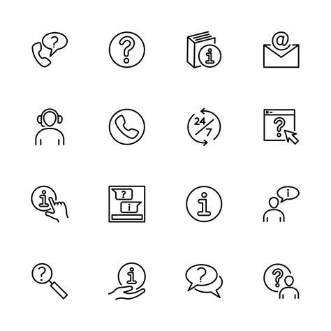 contact support  frequently  question icon set  vector art