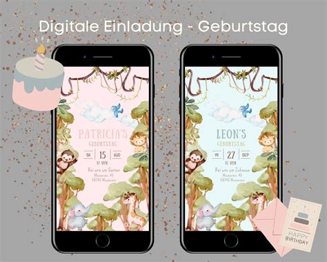 Digitale Einladung Personalisierte ECard Kindergeburtstag Etsy De In