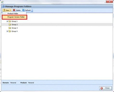 creating  program version folder