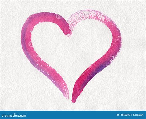 Pink Heart Watercolor Painting Stock Illustration Illustration Of