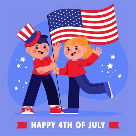 Premium Vector Hand Drawn 4th Of July Illustration