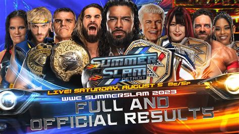 Full WWE SummerSlam 2023 Results YouTube