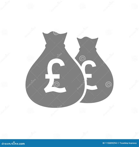 Bags Of British Pound Money Pictogram Icon Uk Pounds Money Bag Icon