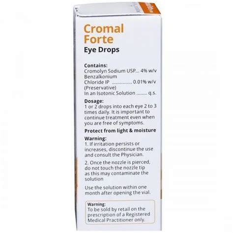 Cromal Forte Eye Drop Cromoglycate Sodium Ophthalmic Solution At Rs