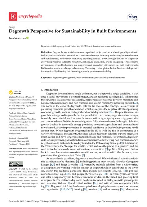 (PDF) Degrowth Perspective for Sustainability in Built Environments