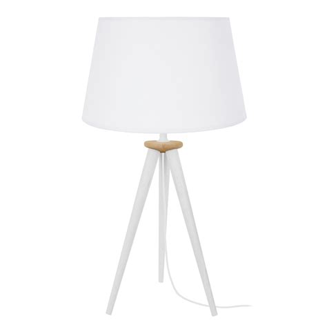 Arhus Lampe De Chevet Tr Pied Bois Naturel Et Blanc Leroy Merlin