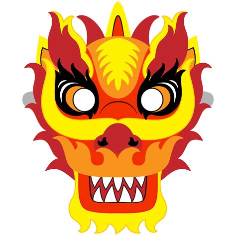 Chinese New Year Dragon Mask Template | Free Printable Papercraft ...