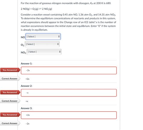 Solved For The Reaction Of Gaseous Nitrogen Monoxide With Chegg