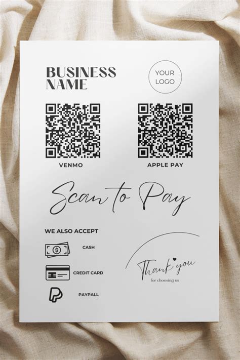 Editable Scan To Pay Sign Scan To Pay Canva Template Qr Code Sign