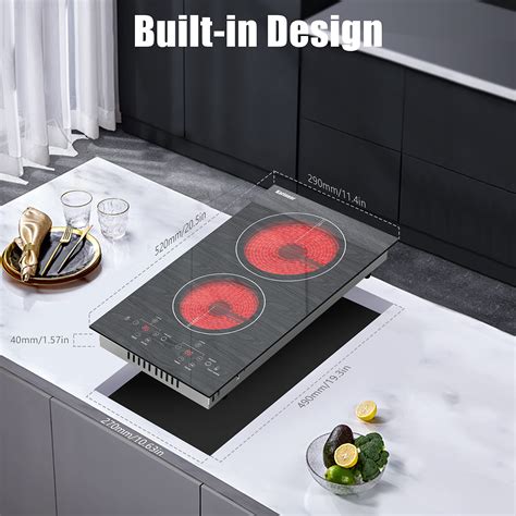 Karinear Portable Electric Cooktop 2 Burners 110v Plug In Electric Stove Top