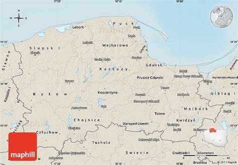 Shaded Relief Map Of Pomorskie