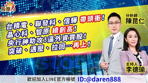 20221114 陳昆仁 分析師 股摩力【台積電、聯發科、信驊 帶頭衝！晶心科、智原 續創高！央行神助攻！逼外資買股！突破、遇壓、拉回再