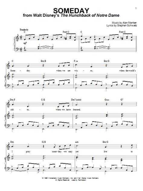 Someday From The Hunchback Of Notre Dame By All 4 One Sheet Music For Piano And Vocal At Sheet