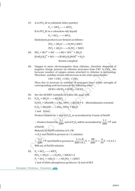 Ncert Exemplar Book For Class 12 Chemistry Chapter 7 The P Block Elements