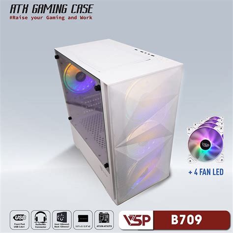 V Case Vsp Gaming B White C S N Fan Led Rgb Gi R Sao Ch I Pc