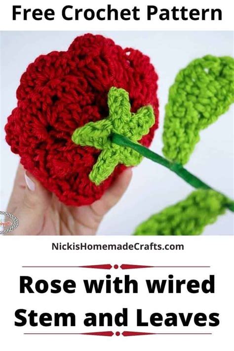 Free Crochet Rose Pattern With Stem