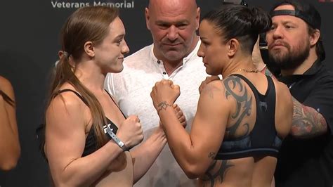 Aspen Ladd Vs Raquel Pennington Weigh In Face Off Ufc 273 Volkanovski Vs The Korean