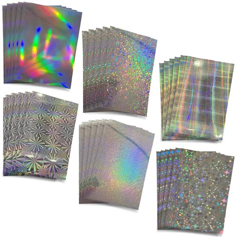 Sheets Metallic Holographic Card Stock Glitter Shiny Iridescent