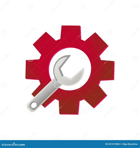 Tools Icon Gear And Wrench Stock Vector Illustration Of Flat