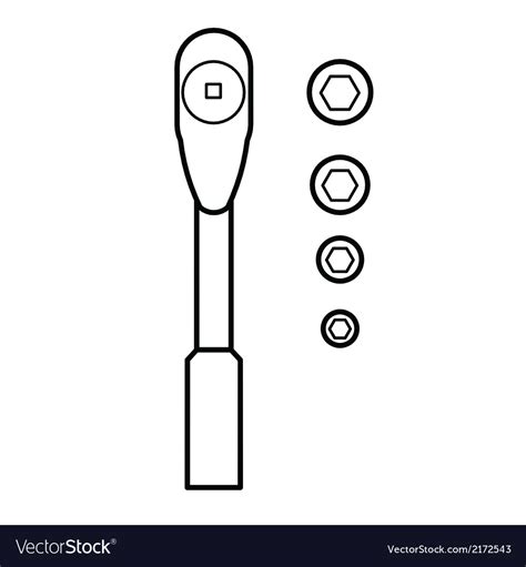 Socket Wrench Set Outline Royalty Free Vector Image