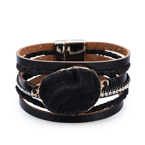 New Bohemian Multilayer Leather New Color Matching Magnetic Buckle