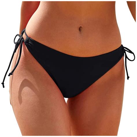 Towed Women Sexy Swimming Bottom Mid Waist Beach Bikini Ruched Tummy