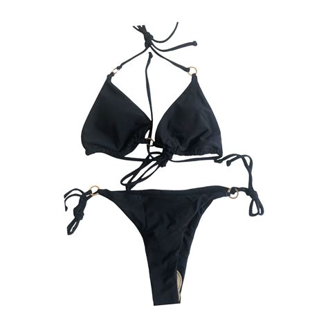 Vbarhmqrt Female Womens Swimwear 2024 Two Piece Sexy Split Triangle