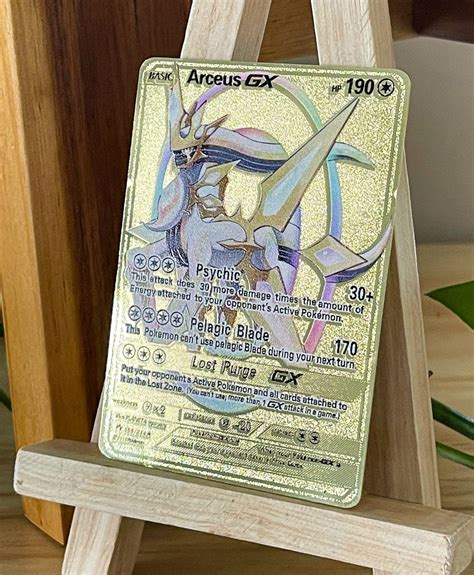 Arceus Gx Gold Metal Pokémon Card Arceus Tribute Card Etsy Australia