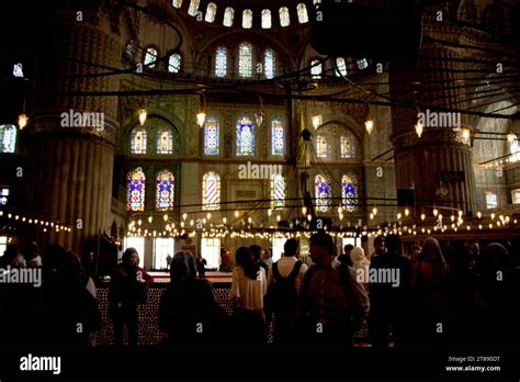 Interior of Ottoman style mosque with a huge pillars and arches Stock ...