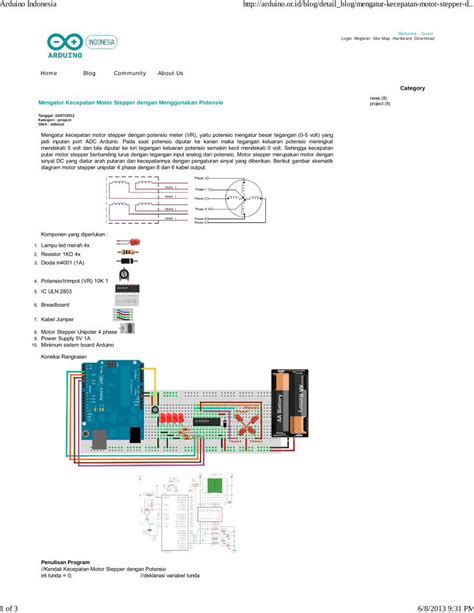 PDF Mengatur Kecepatan Motor Stepper Dengan Menggunakan Potensio