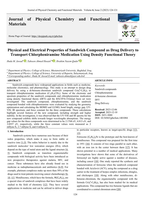 Pdf Physical And Electrical Properties Of Sandwich Compound As Drug