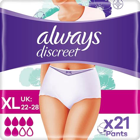 Always Discreet Culottes Fuites Urinaires Taille XL Blanc