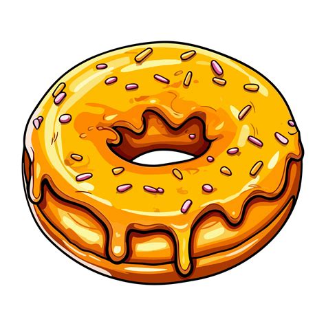 Classic Glazed Donut Clip Art Illustration Transparent Background