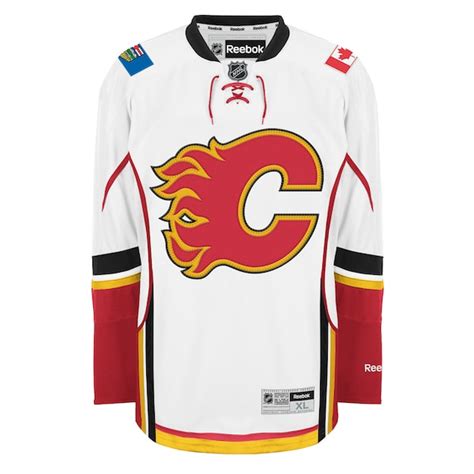 Calgary Flames Reebok Premier Away Jersey - White - Fanatics.com