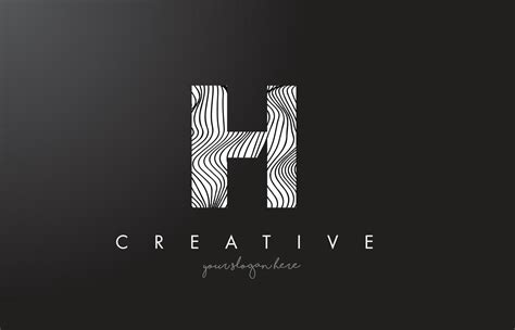 Ih I H Letter Logo With Zebra Lines Texture Design Vector