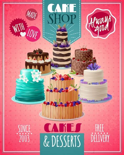 Free Vector Baked Cakes Poster