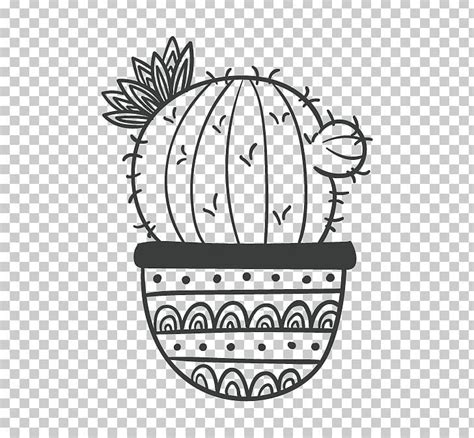 Black And White Cactaceae Drawing Painting Png Art Black Black